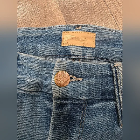 MOTHER Jeans Denim  Looker Ankle Fray Hey Sun Wash 26 Nwot Distressed Boho Y2k - Picture 8 of 16